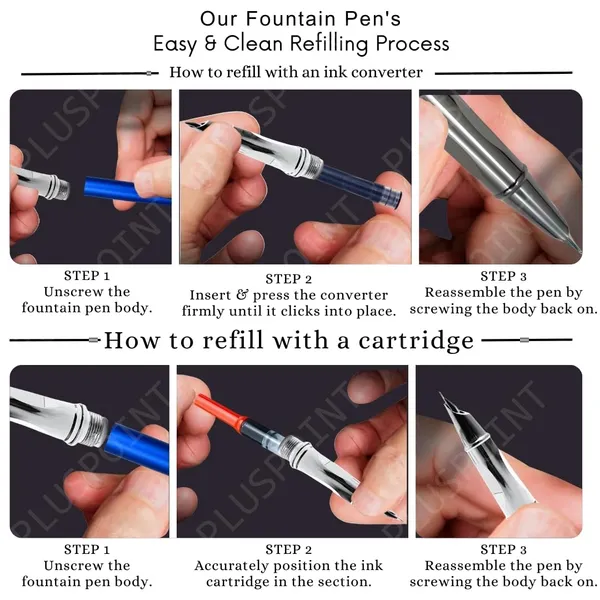 Stainless_Steel_Fountain_Pen_Stunning_Luxury_Pen_With_Steel_Finish,_Iridium_Nib,_Pen_Gift_For_Men_&_Women,_Professional,_Executive_Office,_Nice_Designer_Pens_For_Kids