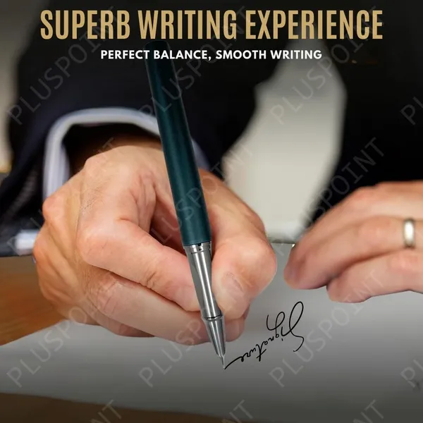 Stainless_Steel_Fountain_Pen_Stunning_Luxury_Pen_With_Metallic_Green_Finish,_Iridium_Nib,_Pen_Gift_For_Men_&_Women,_Professional,_Executive_Office,_Nice_Designer_Pens_For_Kids