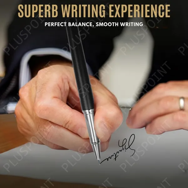 Stainless_Steel_Fountain_Pen_Stunning_Luxury_Pen_With_Metallic_Black_Finish,_Iridium_Nib,_Pen_Gift_For_Men_&_Women,_Professional,_Executive_Office,_Nice_Designer_Pens_For_Kids