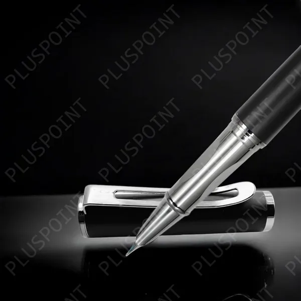 Stainless_Steel_Fountain_Pen_Stunning_Luxury_Pen_With_Metallic_Black_Finish,_Iridium_Nib,_Pen_Gift_For_Men_&_Women,_Professional,_Executive_Office,_Nice_Designer_Pens_For_Kids