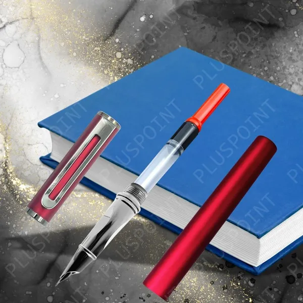 Stainless_Steel_Fountain_Pen_Stunning_Luxury_Pen_With_Metallic_Red_Finish,_Iridium_Nib,_Pen_Gift_For_Men_&_Women,_Professional,_Executive_Office,_Nice_Designer_Pens_For_Kids