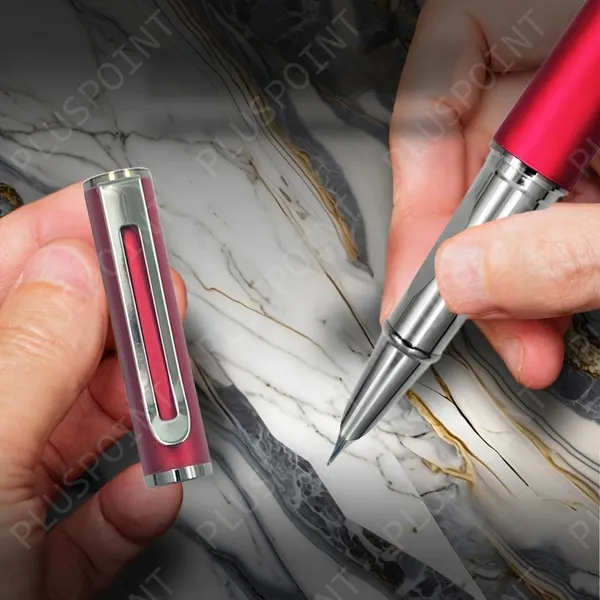 Stainless_Steel_Fountain_Pen_Stunning_Luxury_Pen_With_Metallic_Red_Finish,_Iridium_Nib,_Pen_Gift_For_Men_&_Women,_Professional,_Executive_Office,_Nice_Designer_Pens_For_Kids
