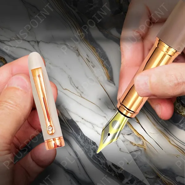 Luxury_Metal_Body_Fountain_Pen_Mat_Finish_With_Rose_Gold_Studded_Stone_Clip,_Iridium_Nib,_Rose_Gold_Trims,_Include_Ink_Converter_Gift_Set_For_Men_&_Women,_Executives