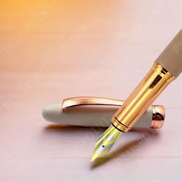 Luxury_Metal_Body_Fountain_Pen_Mat_Finish_With_Rose_Gold_Studded_Stone_Clip,_Iridium_Nib,_Rose_Gold_Trims,_Include_Ink_Converter_Gift_Set_For_Men_&_Women,_Executives