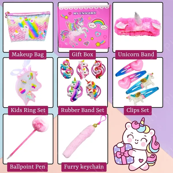 Unicorn_Gift_For_Girls_23Pcs_Set_For_Kids_Of_Unicorn_Handbag_Purse,_Hair_Band,_Hair_Clips,_Cartoon_Cap,_Pen,_Toy_Soft_Plush_Toys_Set_For_Birthday_Gifts_For_Kids