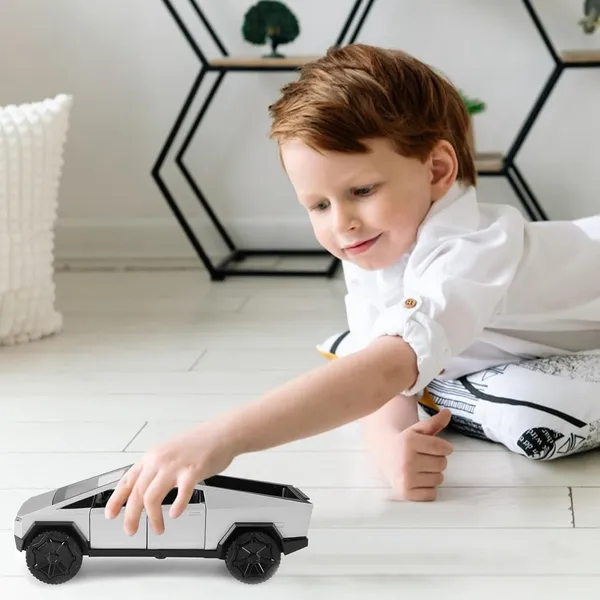 Diecast_Cybertruck_Model_Car_1/36_Toys_With_Lights_Diecast_Cyber_Cars_Pull_Back_Metal_Model_Toy_Trucks_And_Pickup_Truck_Toys_For_Kids_And_Cyber_Truck_Enthusiasts,_Black