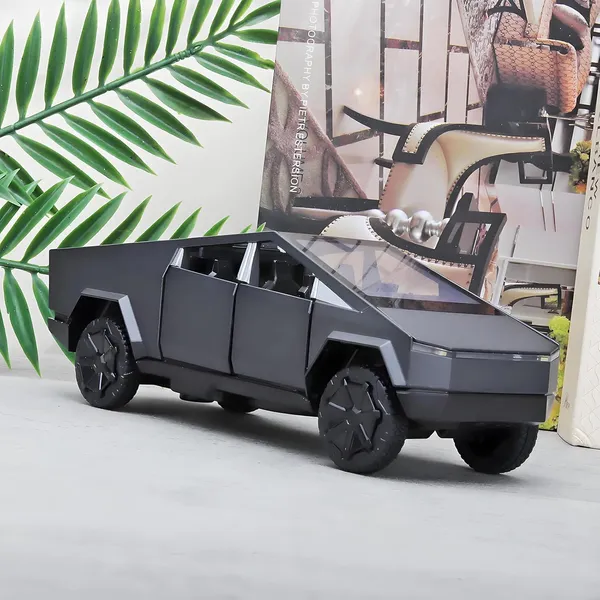Diecast_Cybertruck_Model_Car_1/36_Toys_With_Lights_Diecast_Cyber_Cars_Pull_Back_Metal_Model_Toy_Trucks_And_Pickup_Truck_Toys_For_Kids_And_Cyber_Truck_Enthusiasts,_Black