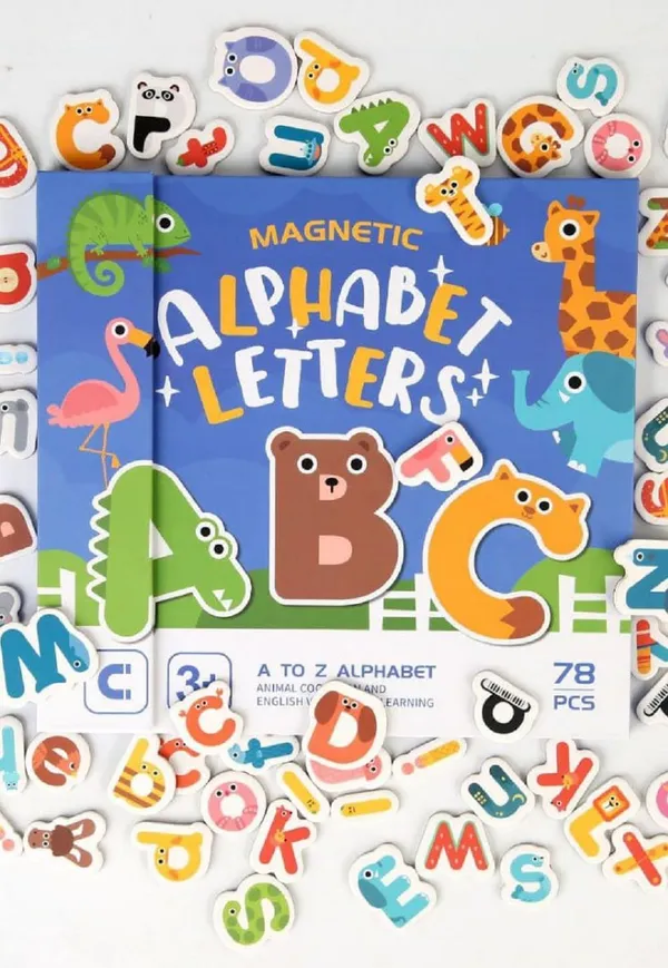 78_Pieces_Magnetic_Alphabet_Letters,_A-Z_Animal_Learning_Set_With_Magnetic_Board_&_Spelling_Guide_With_Uppercase_&_Lowercase_Abc_Letters,_Educational_Toy_For_Kids_3-6_Years