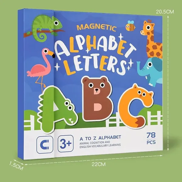 78_Pieces_Magnetic_Alphabet_Letters,_A-Z_Animal_Learning_Set_With_Magnetic_Board_&_Spelling_Guide_With_Uppercase_&_Lowercase_Abc_Letters,_Educational_Toy_For_Kids_3-6_Years