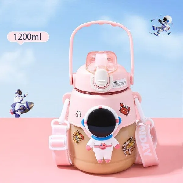 Space_Astronaut_Water_Bottle_For_Kids_Cute_Cartoon_Leak-Proof_1200_Ml_Sipper_Bottle_With_Straw,_Flip_Cover,_Bpa-Free,_School_Water_Bottle_For_Boys_Girls_(Pink)