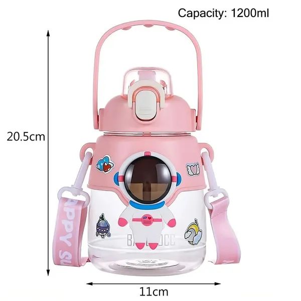 Space_Astronaut_Water_Bottle_For_Kids_Cute_Cartoon_Leak-Proof_1200_Ml_Sipper_Bottle_With_Straw,_Flip_Cover,_Bpa-Free,_School_Water_Bottle_For_Boys_Girls_(Pink)