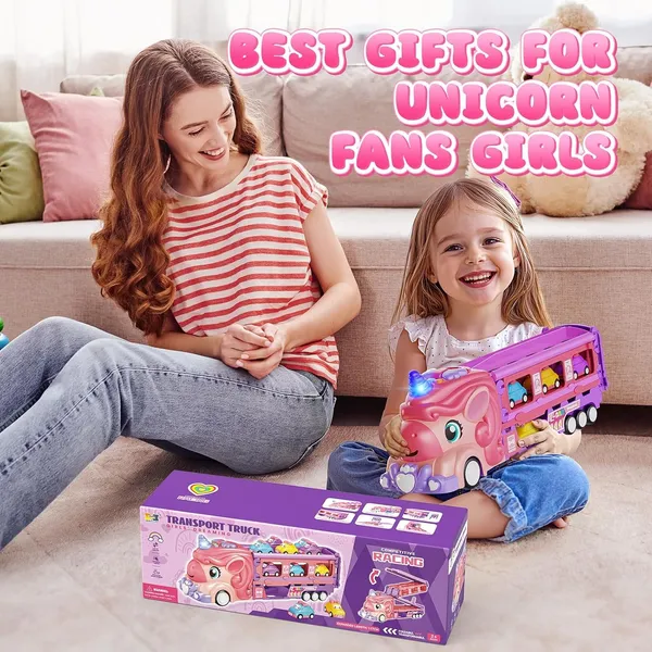Unicorn_Truck_Trailer_With_6_Cars_Friction_Powered_Foldable_Race_Track_Truck_Toys_For_Toddler_Girls_Toy_Car_Set,_2-Player_Fold_Out_Trailer_With_Light_&_Sound_Toys_Birthday_Gifts