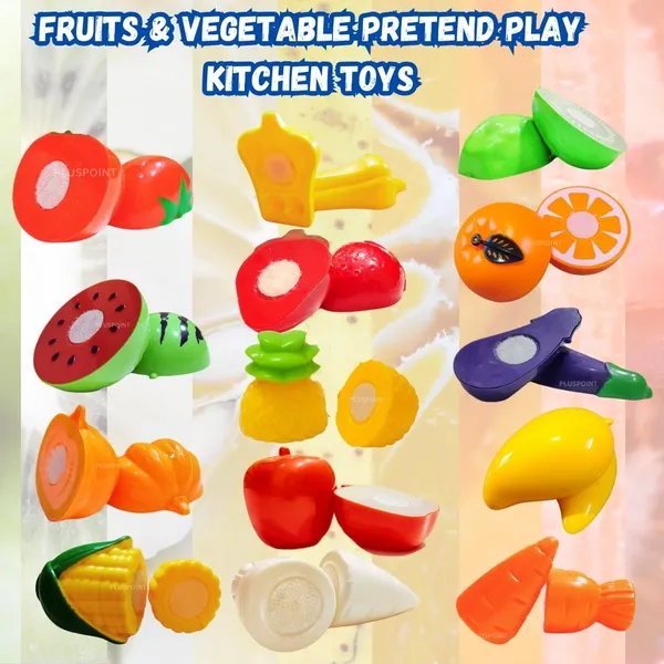 18_Pcs_Food_Cutting_Play_Toys_For_Kids_Realistic_Sliceable_Pretend_Fruit_&_Vegetables_Accessories_Has_7_Fruits,_7_Vegetables,_2_Board,_2_Knife_For_Kitchen_Toys_For_Girls_And_Boys