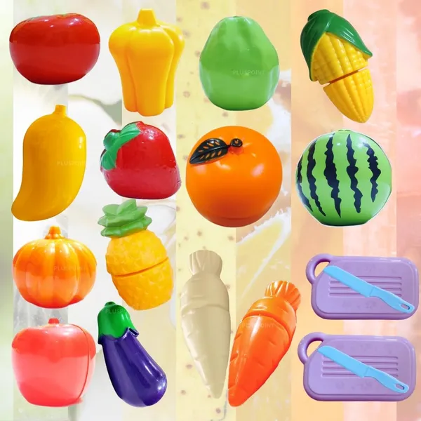 18_Pcs_Food_Cutting_Play_Toys_For_Kids_Realistic_Sliceable_Pretend_Fruit_&_Vegetables_Accessories_Has_7_Fruits,_7_Vegetables,_2_Board,_2_Knife_For_Kitchen_Toys_For_Girls_And_Boys