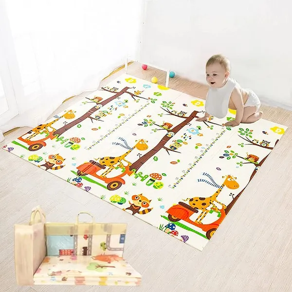 Gentle_Monster_Baby_Play_Mat,_Large_Foldable_Play_Mat_For_Baby,_Portable_Baby_Crawling_Mat,_Waterproof_Non_Toxic_Anti_Slip_Soft_Foam_Reversible_Playmat_For_Toddlers._(Circus_+_Giraffe)