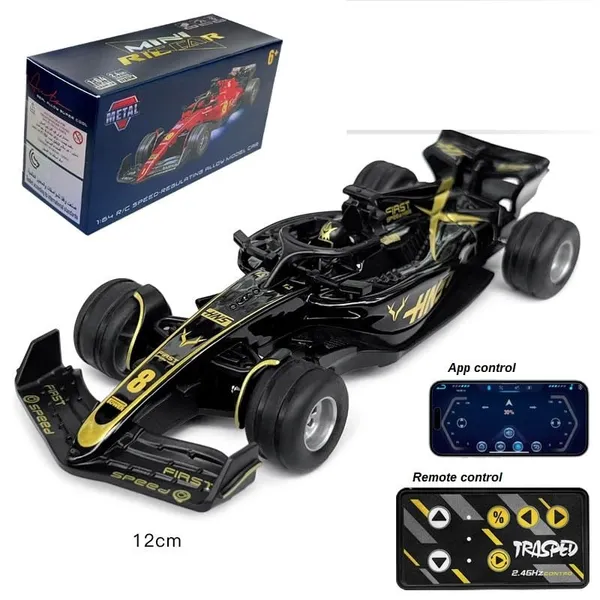 1:64_Die_Cast_Metal_F1_Mini_Rc_Racing_Car_With_Led_Lights_|_2.4Ghz_Remote_Control_Car_|_3_Speed_Adjustable,_Usb_Rechargeable_Alloy_Rc_Car_For_Kids_&_Adults_Indoor/Outdoor_Racing