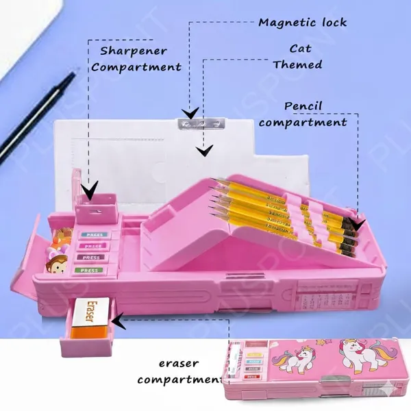 Plastic_Multifunctional_Cute_Unicorn_School_Pencil_Case_For_Girls_-_Multi_Compartment_Button_Operated_Unicorn_Compass_Box,_Stationary_Items-_Pencil_Case_&_Geometry_Box_For_Kids