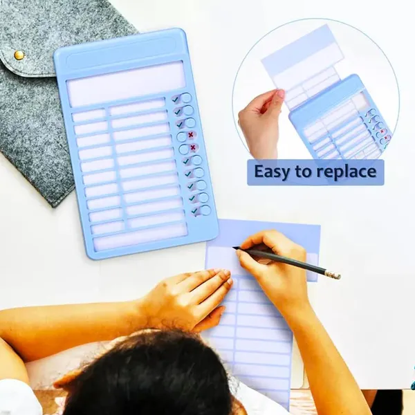 Habit_Tracker_Daily_Planner_For_Kids_Adult_Chore_Chart_Plastic_Checklist_Board_15_Detachable_Cardstock_To_Do_List_Planner_Checklist_Task_Planning_Board_For_Adults_And_Kids_(Habit-Blue)