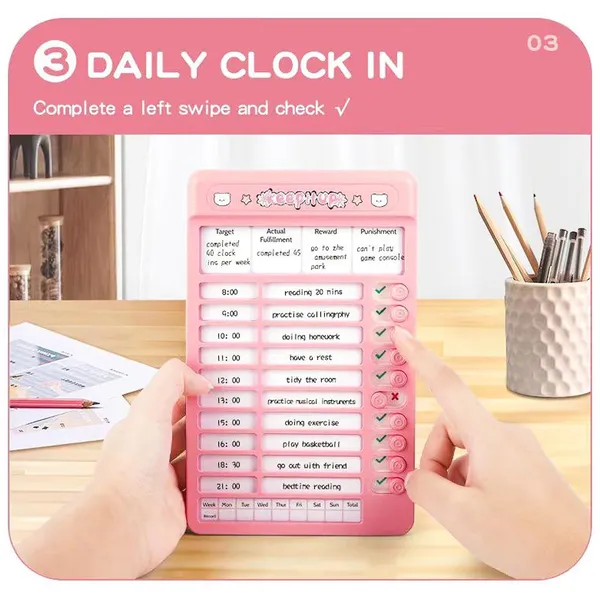 Habit_Tracker_Daily_Task_Planner_For_Kids_Adult_Chore_Chart_Plastic_Checklist_Board_15_Detachable_Cards_To_Do_List_Planner_Checklist_Task_Planning_Board_For_Adults_And_Kids