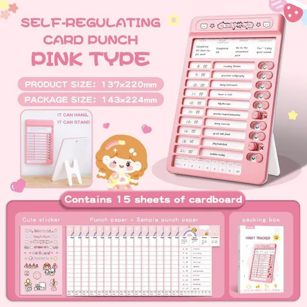 Habit_Tracker_Daily_Task_Planner_For_Kids_Adult_Chore_Chart_Plastic_Checklist_Board_15_Detachable_Cards_To_Do_List_Planner_Checklist_Task_Planning_Board_For_Adults_And_Kids