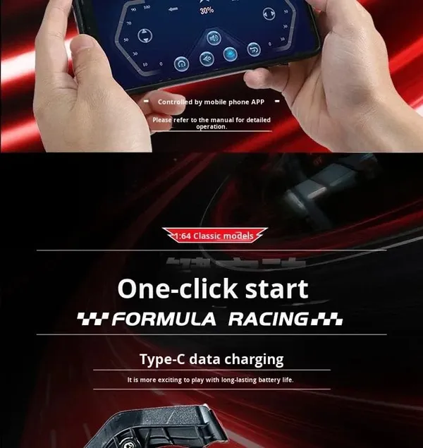1:64_Die_Cast_Metal_F1_Rc_Mini_Racing_Car_With_Led_Lights_|_2.4Ghz_Remote_Control_Car_|_3_Speed_Adjustable,_Usb_Rechargeable_Alloy_Rc_Car_For_Kids_&_Adults_Indoor/Outdoor_Racing