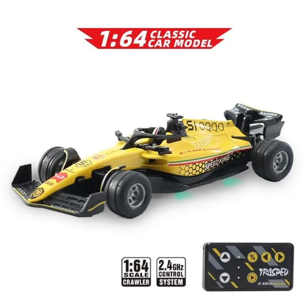 1:64_Die_Cast_Metal_F1_Rc_Mini_Racing_Car_With_Led_Lights_|_2.4Ghz_Remote_Control_Car_|_3_Speed_Adjustable,_Usb_Rechargeable_Alloy_Rc_Car_For_Kids_&_Adults_Indoor/Outdoor_Racing