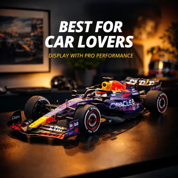 1:43_Scale_2023_Rb19#1_Racing_Diecast_Model_Car,_Purple_Black_Alloy_Metal_Collectible_Vehicle_With_Smooth_Rolling_Wheels_For_Display_Collectors