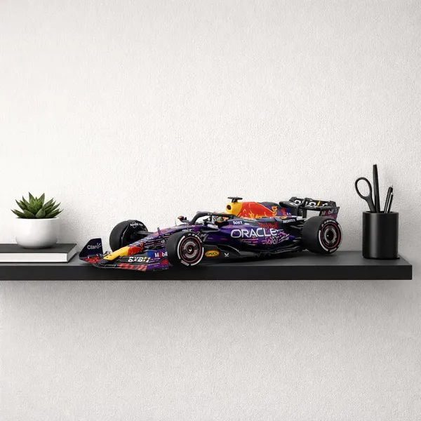 1:43_Scale_2023_Rb19#1_Racing_Diecast_Model_Car,_Purple_Black_Alloy_Metal_Collectible_Vehicle_With_Smooth_Rolling_Wheels_For_Display_Collectors