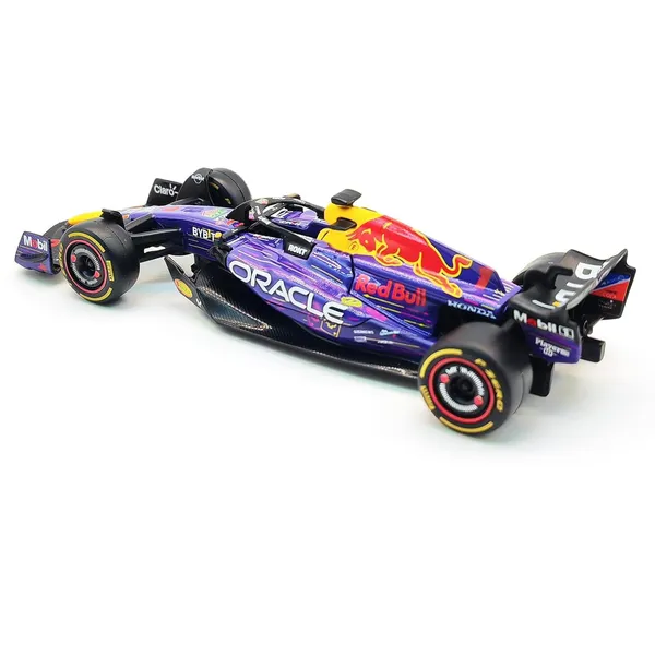 1:43_Scale_2023_Rb19#1_Racing_Diecast_Model_Car,_Purple_Black_Alloy_Metal_Collectible_Vehicle_With_Smooth_Rolling_Wheels_For_Display_Collectors