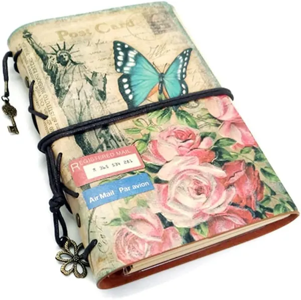 Retro_Vintage_Leather_Writing_Journal_Notebook,_6-Holes_European_Style_Spiral_Bound_Loose-Leaf_Refillable_Daily_Sketchbook_Diary_Traveler_With_Blank_Inserts_And_Zipper_Pocket,_185X130Mm_(Butterfly)