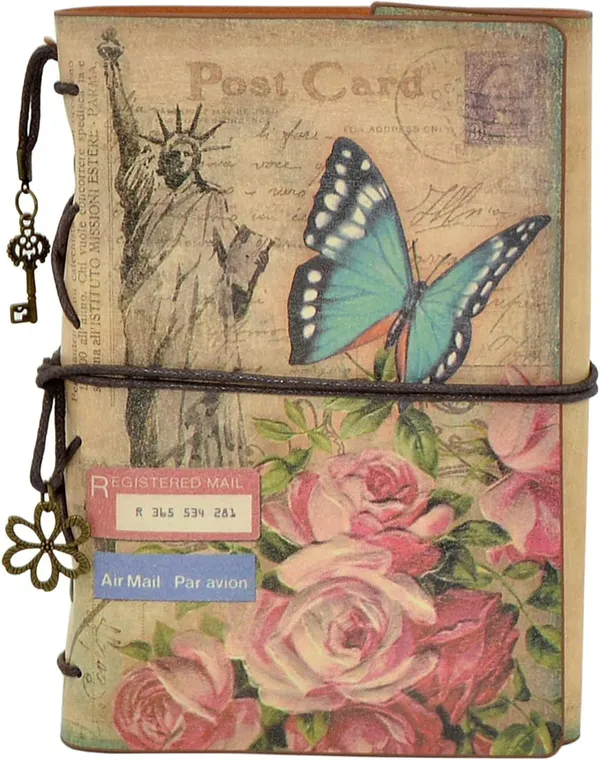 Retro_Vintage_Leather_Writing_Journal_Notebook,_6-Holes_European_Style_Spiral_Bound_Loose-Leaf_Refillable_Daily_Sketchbook_Diary_Traveler_With_Blank_Inserts_And_Zipper_Pocket,_185X130Mm_(Butterfly)