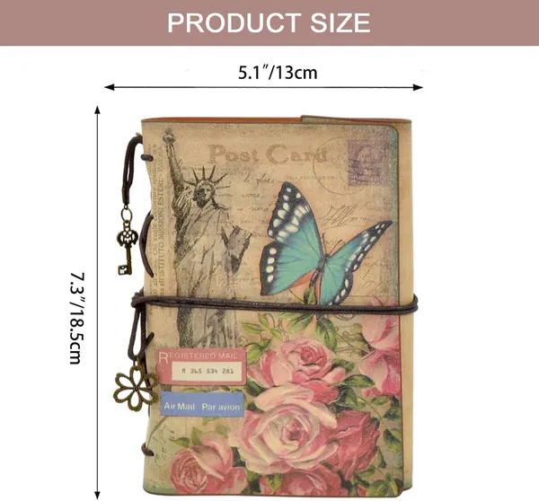 Retro_Vintage_Leather_Writing_Journal_Notebook,_6-Holes_European_Style_Spiral_Bound_Loose-Leaf_Refillable_Daily_Sketchbook_Diary_Traveler_With_Blank_Inserts_And_Zipper_Pocket,_185X130Mm_(Butterfly)
