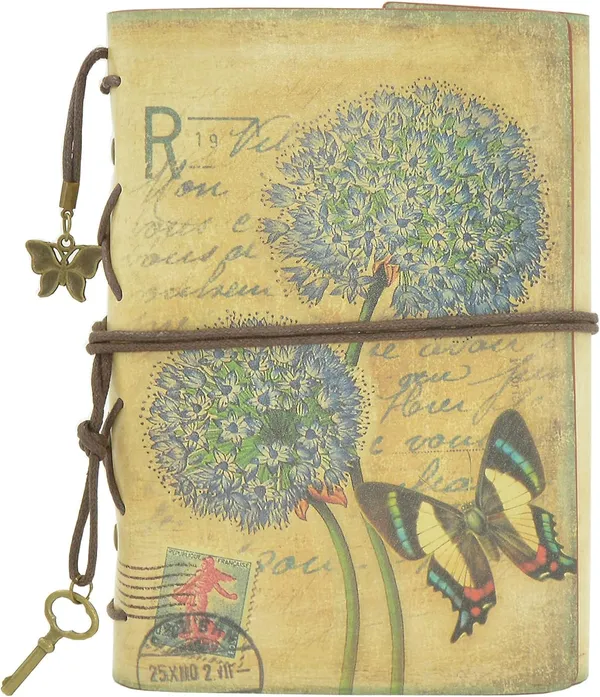 Retro_Vintage_Leather_Writing_Journal_Notebook,_6-Holes_European_Style_Spiral_Bound_Loose-Leaf_Refillable_Daily_Sketchbook_Diary_Traveler_With_Blank_Inserts_And_Zipper_Pocket,_185X130Mm_(Dandelion)