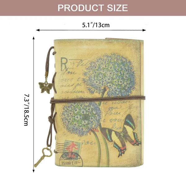 Retro_Vintage_Leather_Writing_Journal_Notebook,_6-Holes_European_Style_Spiral_Bound_Loose-Leaf_Refillable_Daily_Sketchbook_Diary_Traveler_With_Blank_Inserts_And_Zipper_Pocket,_185X130Mm_(Dandelion)