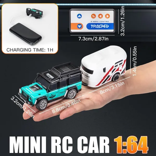 1:64_Mini_Rc_Off-Road_Car_With_Camper_Van_Led_Lights_2.4Ghz_Off-Road_Remote_Control_Car_|_3_Speed_Adjustable,_Usb_Rechargeable_Alloy_Rc_Car_For_Kids_&_Adults_Indoor/Outdoor_Racing