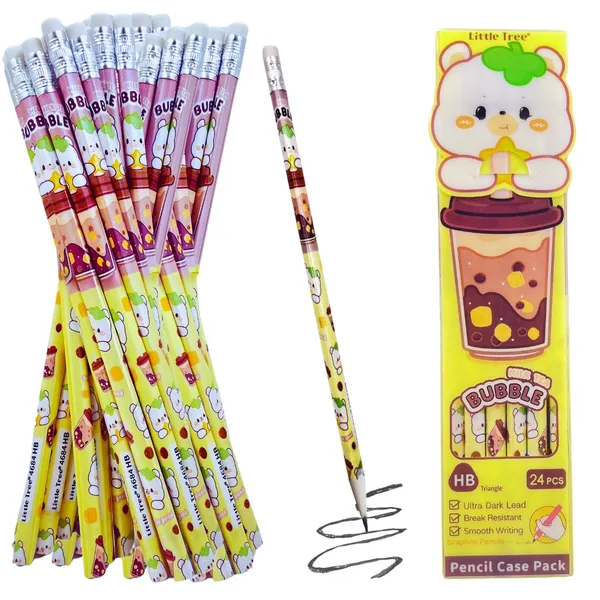 24_Pcs_Pencils_Cute_Cartoon_For_Kids_Triangular_Ultra_Dark_Smooth_Writing_And_Break_Resistant_Cartoon_Themed_With_Eraser_|_School_Supplies_For_Kids_|_Birthday_Gift_Pencils_Set
