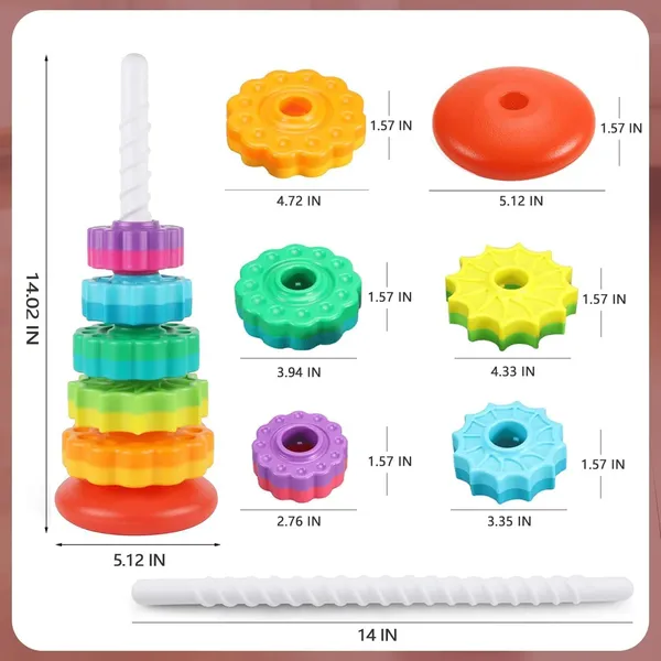 PLUSPOINT_Baby_Spinning_Stacking_Toys_for_Toddlers_1-3,_Rainbow_Ring_Stacker_Montessori_Toys_for_Babies_6-12_Months,