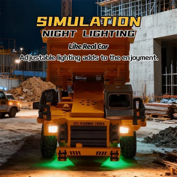 PLUSPOINT_Mini_RC_Dumper_Truck_for_Kids_–_1:64_Scale_Die-Cast_Metal_Construction_Vehicle_with_Remote_Control,_Realistic_Simulation_Styling_&_Durable_Rubber_Tires