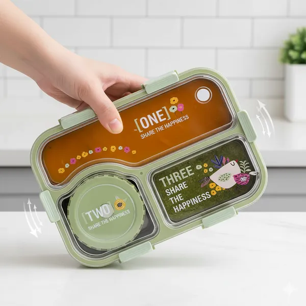 Bento_Lunch_Box_3_Inner_Compartment_Stainless_Steel_Insulated_Air_Tight_Portable_Tiffin_with,700ml_Lunch_Box�