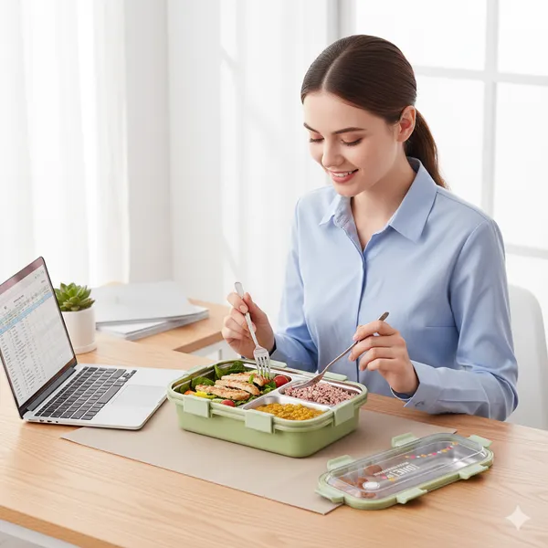 Bento_Lunch_Box_3_Inner_Compartment_Stainless_Steel_Insulated_Air_Tight_Portable_Tiffin_with,700ml_Lunch_Box�
