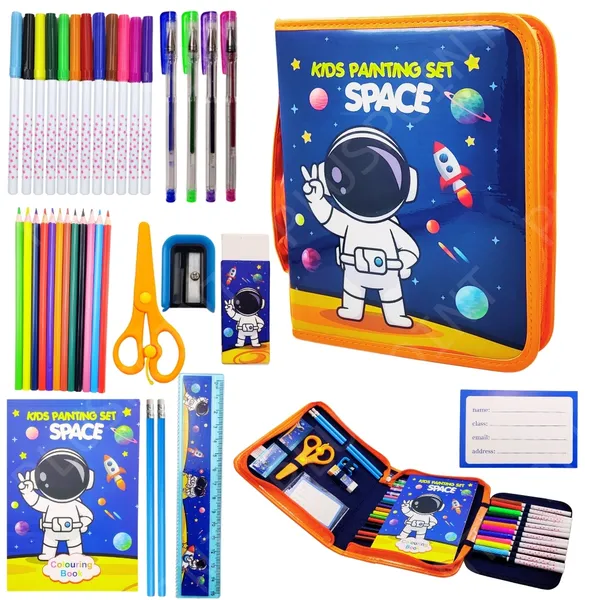 36Pcs_Astronaut_Art_Supplies_For_Girls,_Drawing_Kit_With_Markers,_Coloring_Arts_And_Crafts_Coloring_Set_For_Kids,_Pencil,_Crayon_School_Supply_Stationery_Set_Birthday_Gifts_For_Girls