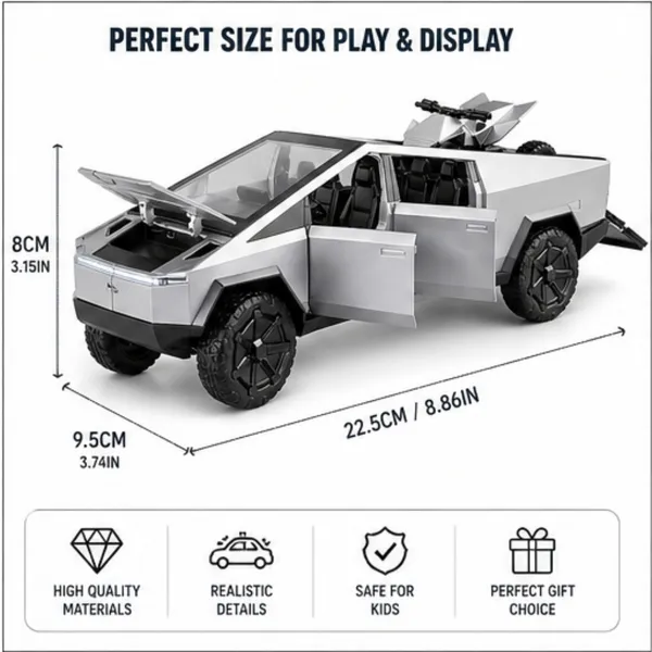 Diecast_Metal_Tesla_Cyber_Truck_1/24_Scale_Model,_Pull_Back_Vehicles_Alloy_Simulation_Supercar_With_Lights_And_Sound_Also_For_Car_Dashboard,Kids,Adult