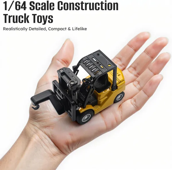 1/64_RC_Forklift_Toy,_Remote_Control_Forklift_Truck_with_Rechargeable_Battery,_10_Channel_2_Modes,_Transformable_Lift_Fork_&_Hook,_Lights_&_Sounds,_Construction_Toy