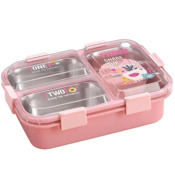 Bento_Lunch_Box_3_Inner_Compartment_Stainless_Steel_Insulated_Air_Tight_Portable_Tiffin_with,700ml_Lunch_Box�