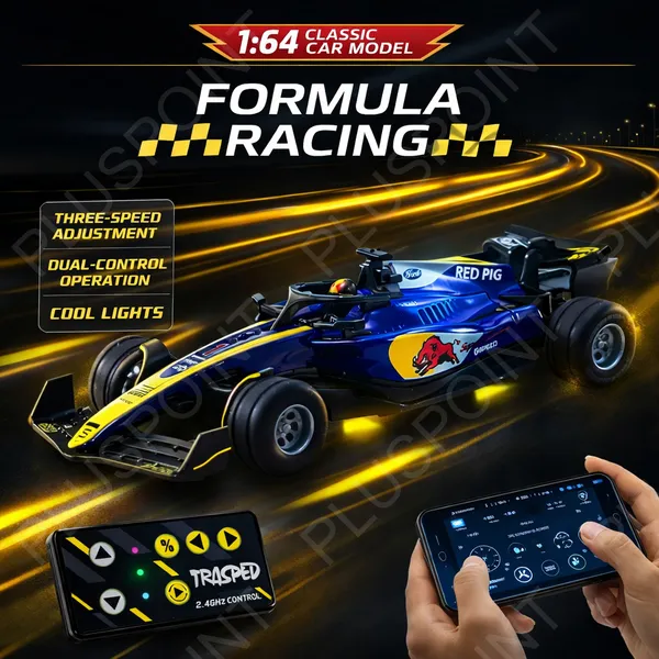 1:64_Die-cast_Metal_F1_RC_Mini_Racing_car_with_LED_Lights_|_2.4GHz_Remote_Control_Car�