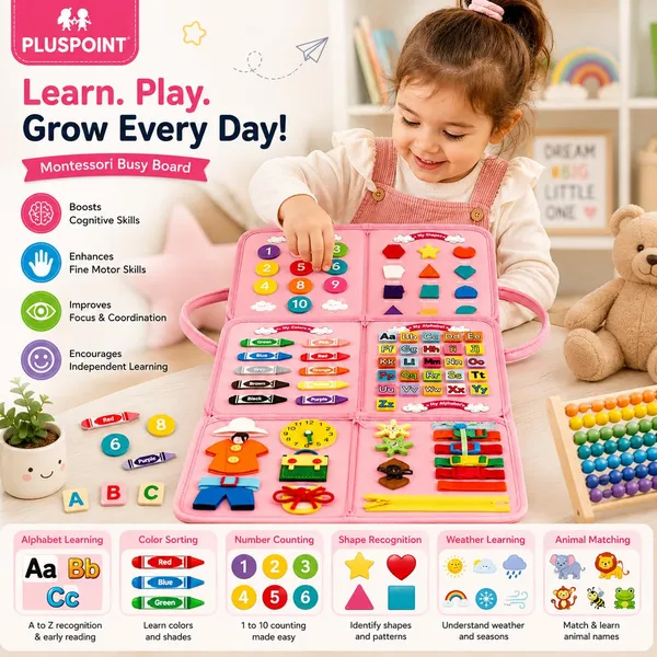 Unicorn_Busy_Board_Montessori_Toys_Birthday_Gift_Preschool_Learning_Activities_With_Life_Skills_Abc_123_Shape_Color_Animal_Weather_Toddler_Gifts_Christmas_Toys_For_Kids_2-7Yr,Multicolor