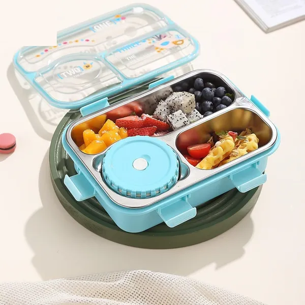 Bento_Lunch_Box_3_Inner_Compartment_Stainless_Steel_Insulated_Air_Tight_Portable_Tiffin_with,700ml_Lunch_Box�