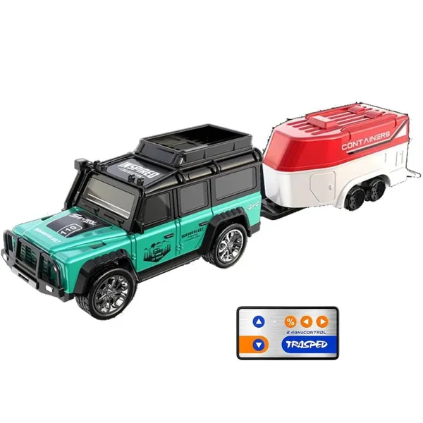 1:64_Mini_Rc_Off-Road_Car_With_Camper_Van_Led_Lights_2.4Ghz_Off-Road_Remote_Control_Car_|_3_Speed_Adjustable,_Usb_Rechargeable_Alloy_Rc_Car_For_Kids_&_Adults_Indoor/Outdoor_Racing