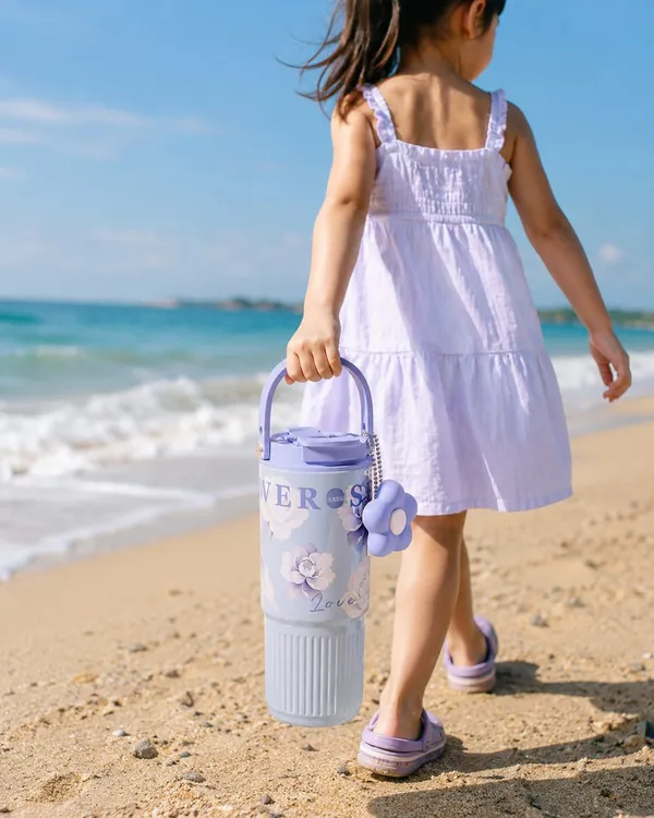 Blue_Stainless_Steel_Floral_Print_Tumbler_With_Straw