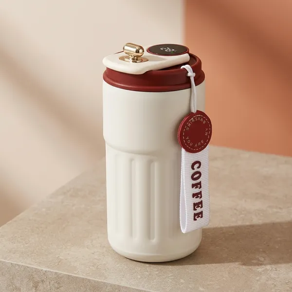 White_And_Red_Stainless_Steel_Temperature_Display_Coffee_Tumbler